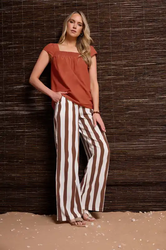 Tall Stripe Wide Leg Trousers - Long Tall Sally