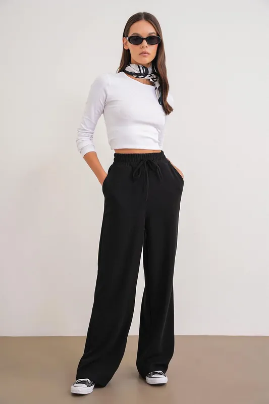 Ribbed Straight Leg Pants - MixRay