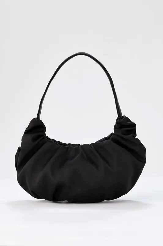 Pleated Satin Shoulder Bag - Belissh