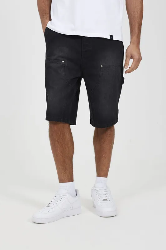 Loose Fit Denim Carpenter Shorts - Brave Soul