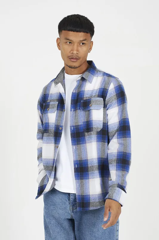Check Cotton Flannel Long Sleeve Shirt - Brave Soul