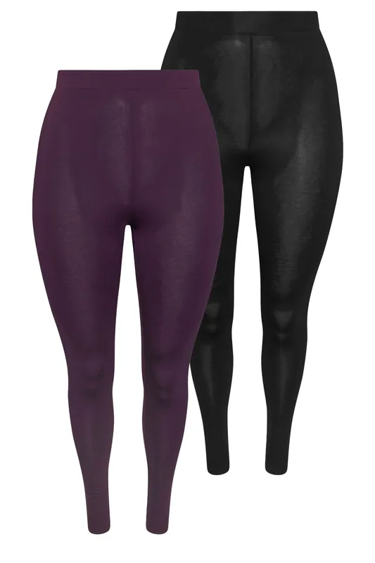 2 Pack Soft Touch Stretch Leggings - Yours