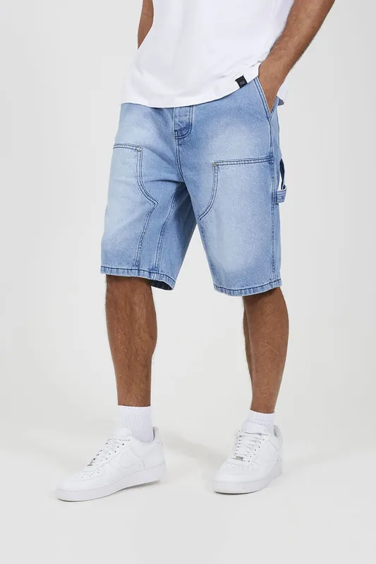 Loose Fit Denim Carpenter Shorts - Brave Soul