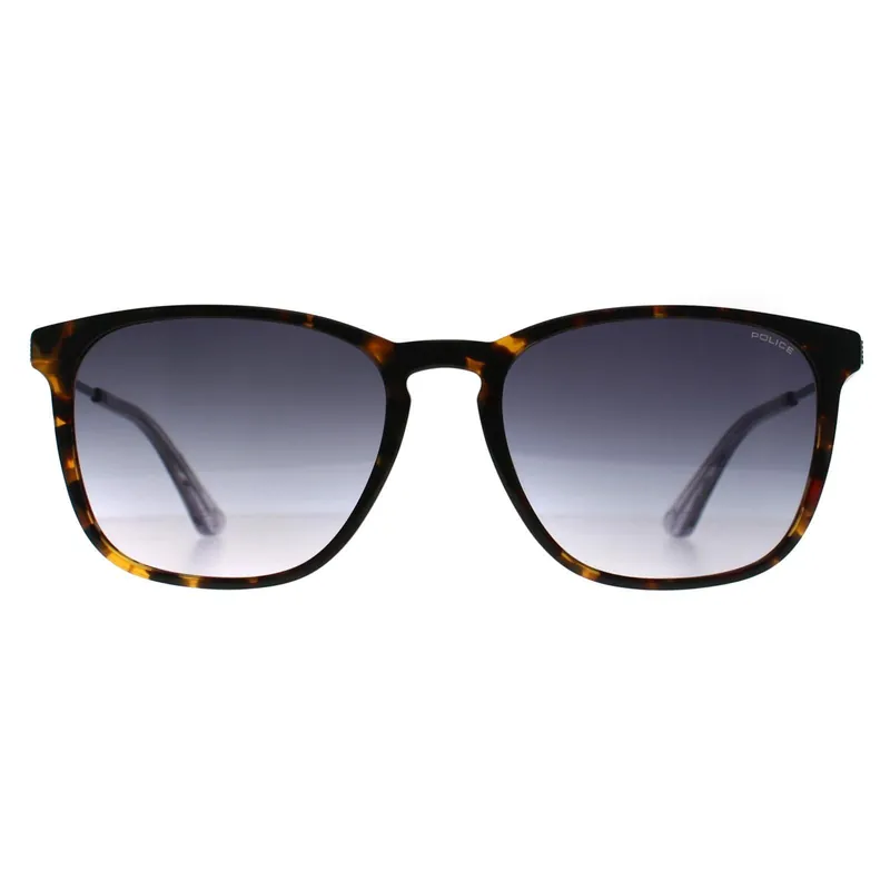 Square Dark Havana Silver Grey Gradient SPLD47 Code 4 - Police