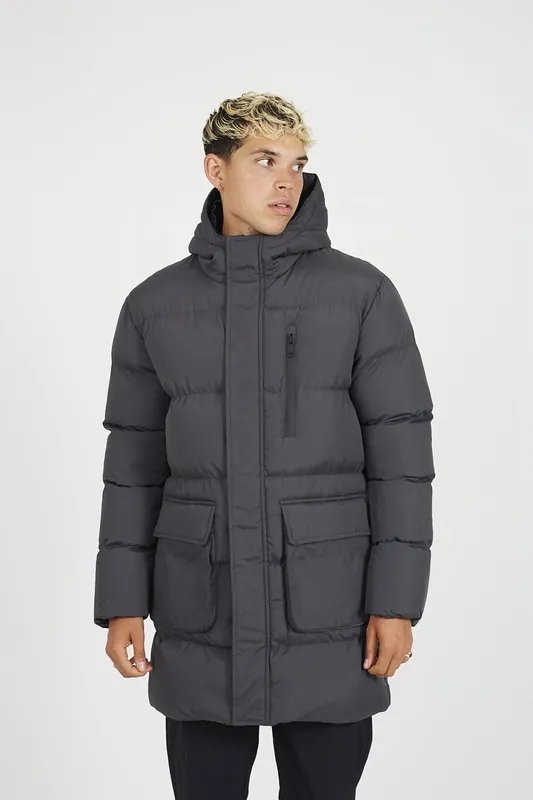 Longline Hooded Padded Jacket - Brave Soul