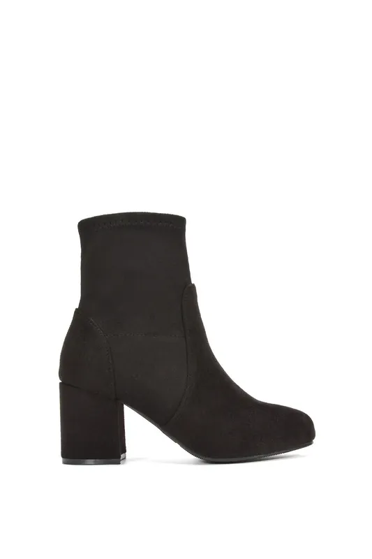 Rogue' Mid Block Heeled Ankle Booties - XY London