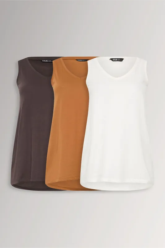 3 Pack V-Neck Vest Tops