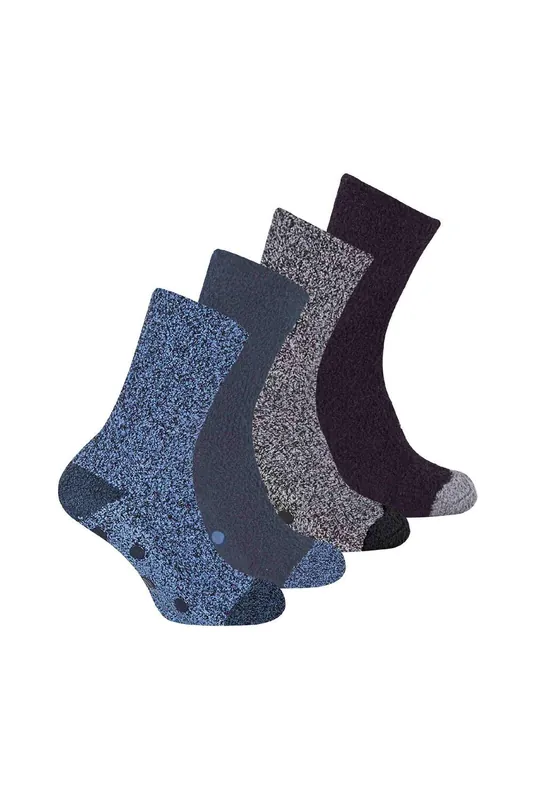 4 Pack Cosy Soft Fluffy Slipper Bed Socks with Grips - Sock Snob
