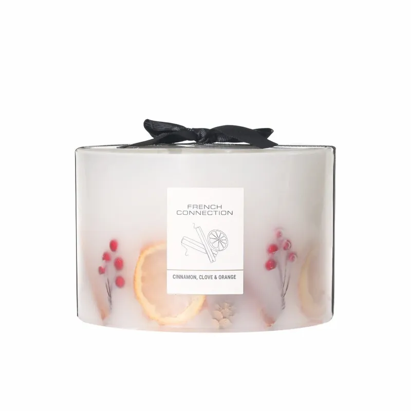 Festive Botanical Candle Cinnamon Clove & Orange 1.5kg Three Wick - French Connection