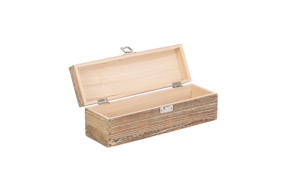 Single Bottle Oak Effect Wooden Box - Red Hamper