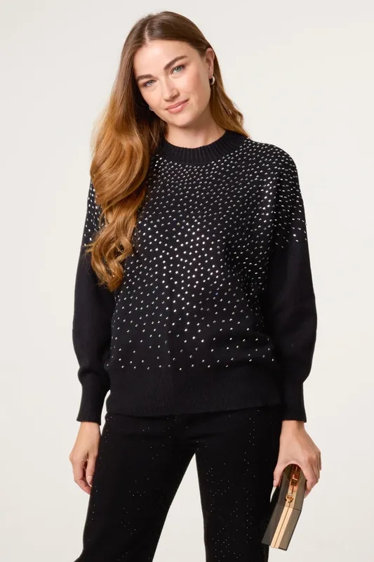Black Diamante Jumper - Blue Vanilla