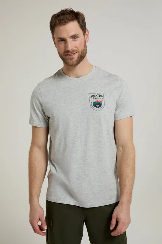 Crest Mountain' Lightweight Cotton T-Shirt Casual Short Sleeve Top