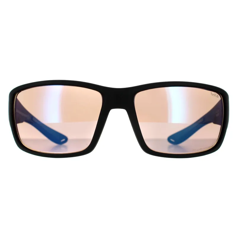 Matte Black Phantom+ Blue Photochromic Polarized Kayman Sunglasses - Bolle