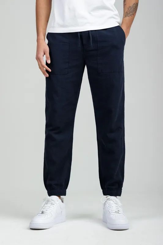 Linen Blend Classic Fit Trousers - Tokyo Laundry