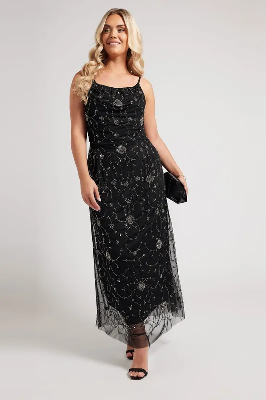 Floral Hand Embellished Maxi Dress - Yours