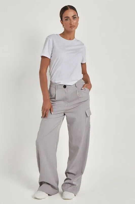 Urban Bliss pinstripe tailored cargo trouser