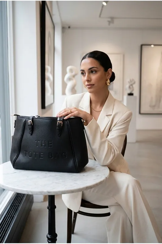 Pearl Pebbled Leather Look Text Bag - IKRUSH