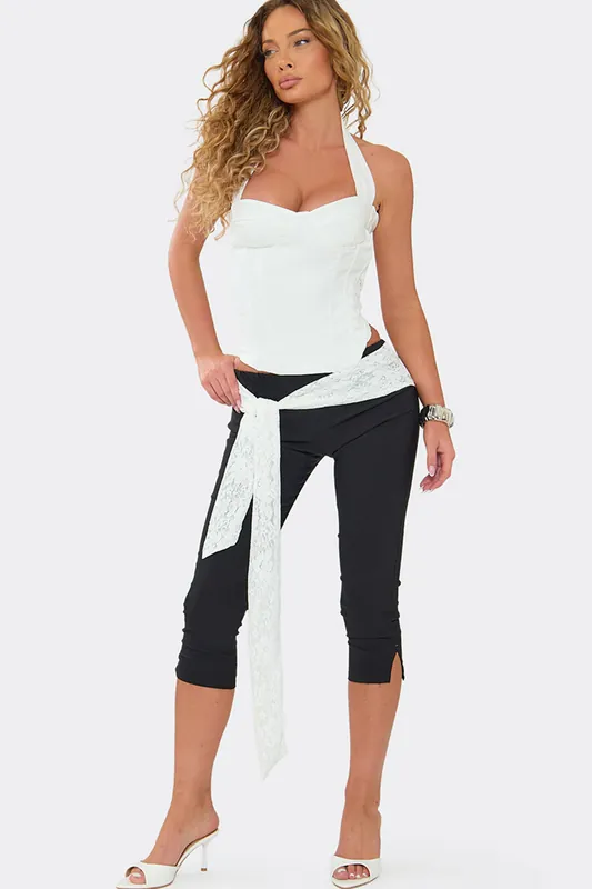Tie Lacy Low Rise Capri Trousers - EGO