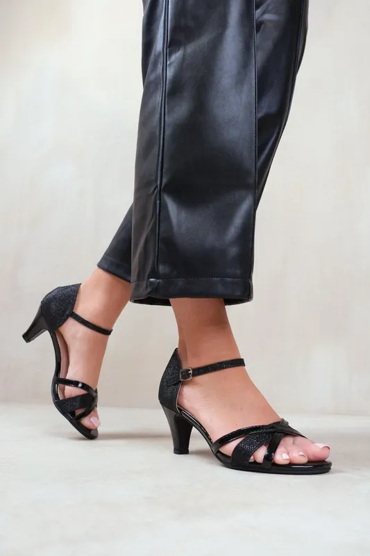 Christina' Mid High Heel With Buckle Ankle Strap - Where's That From