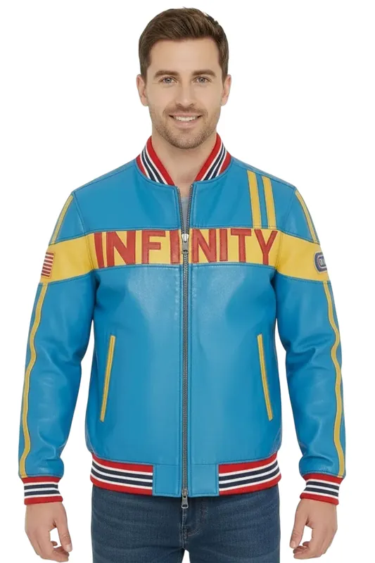Leather Track Racing Moto Bomber Biker Jacket - Racer