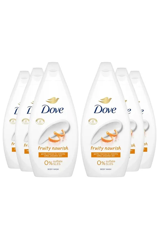 Fruity Nourish 'Body Wash' 0% Sulfate SLES, 450ml,6pk - Dove