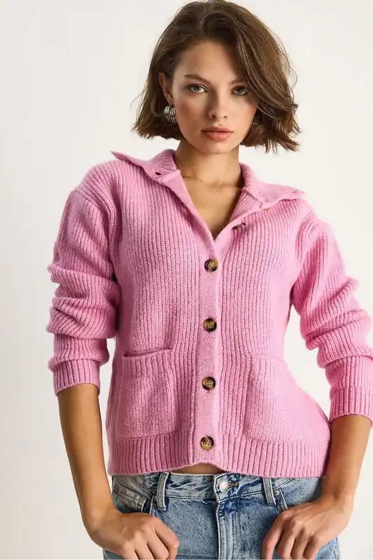 Textured Knitwear Long Sleeve Cardigan - Bianco Lucci