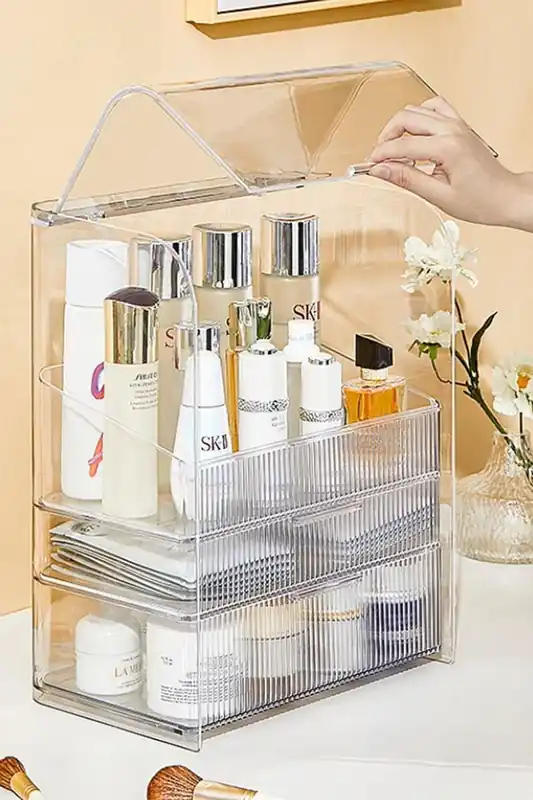 Professional Large Makeup Storage Box With Drawers - H&O Direct