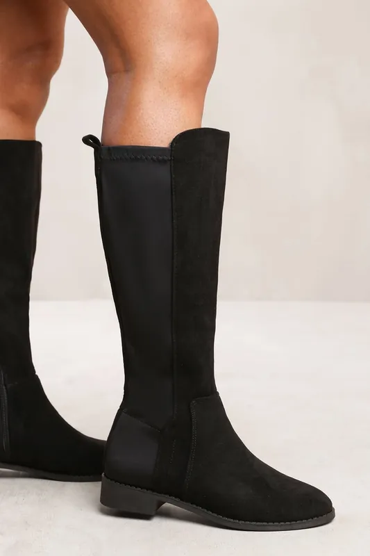 Vanda' Knee High Boots With Side Zip - Where's That From