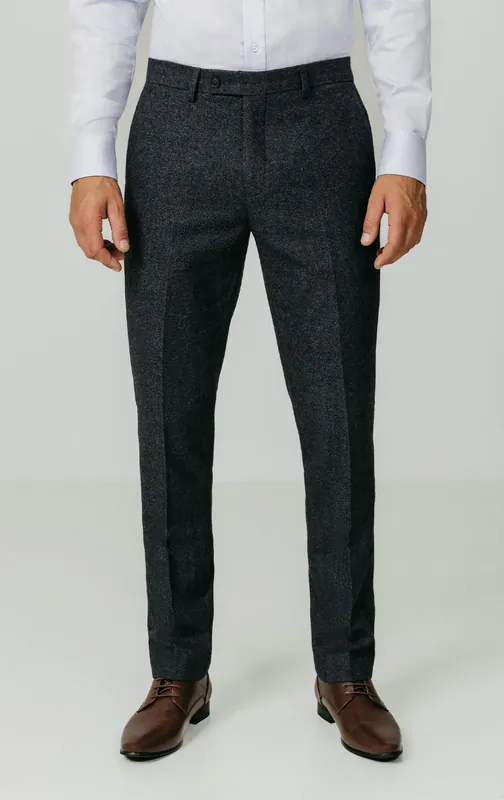 Grey Donegal Tweed Trousers - Dobell