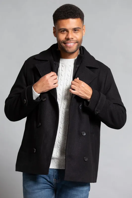 Faux Wool Coat with Inside Funnel Neck - Tokyo Laundry
