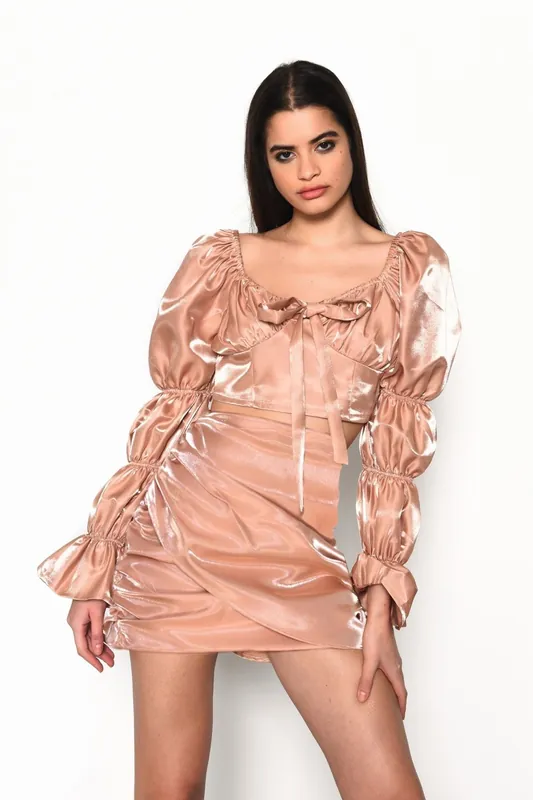 Ruched Mini Skirt - Shnoo