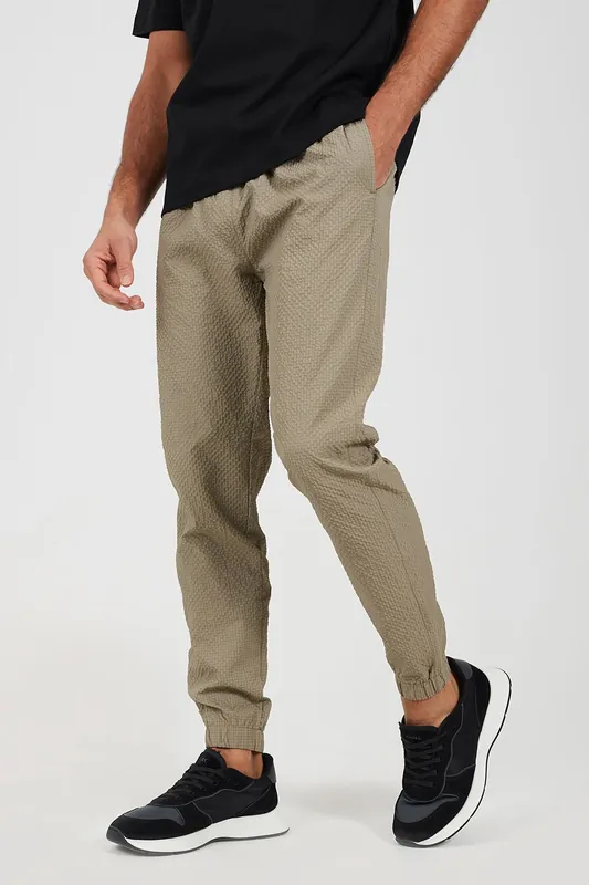Seersucker Cuffed Trousers - Brave Soul