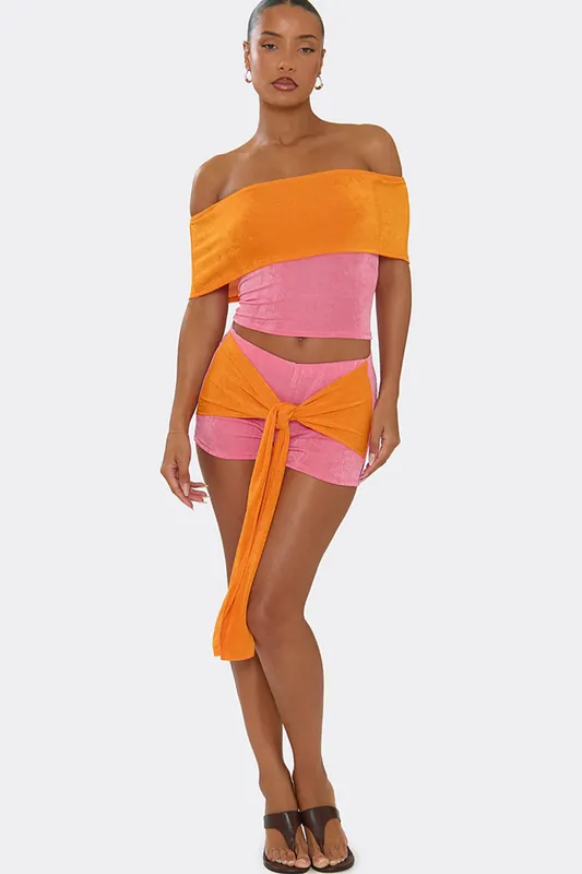 Tie Drape Mini Shorts - EGO