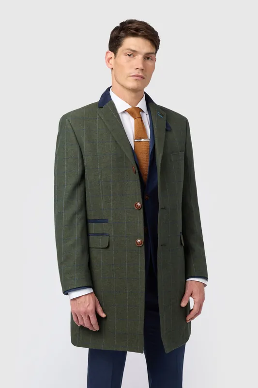 Tweed Check Overcoat - Antique Rogue