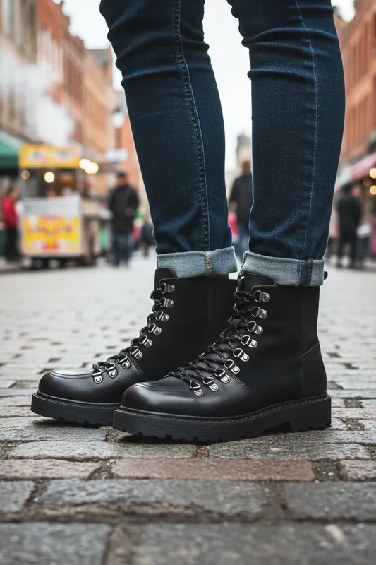 Claridge Leather Mens Lace Up Boots - Silver Street London