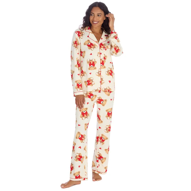 Personalised Teddy Print Long Pyjamas - Lulabay