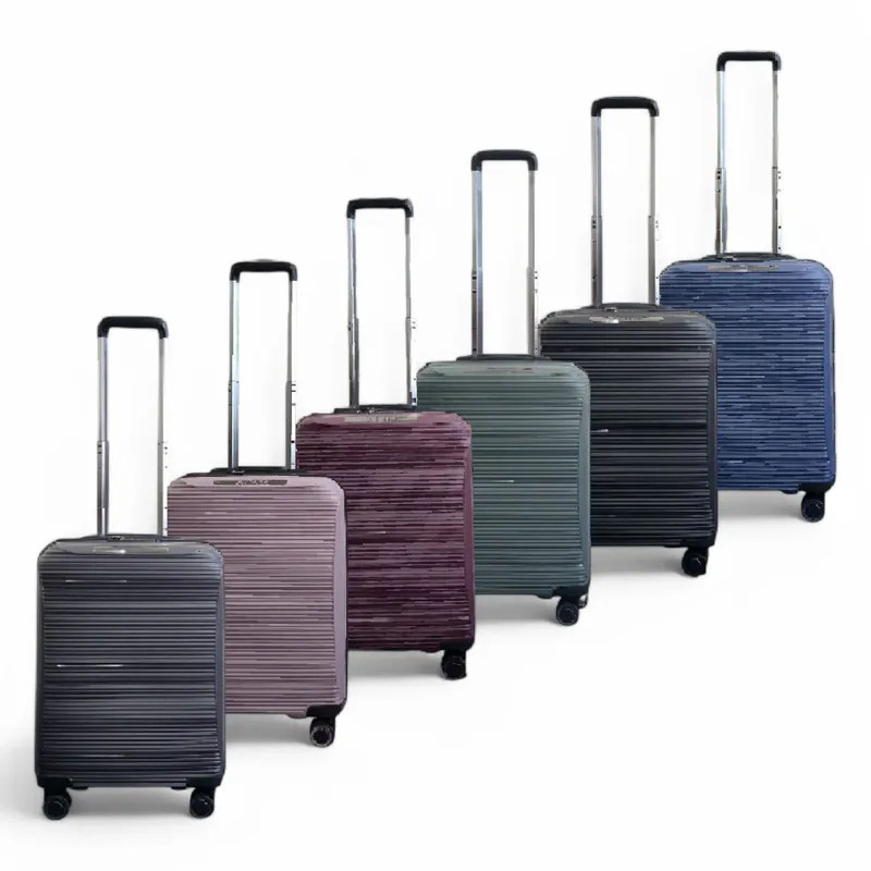Expandable PP Hardshell Cabin Suitcase 55 x 39 x 24 cm Luggage Suitable for Easyjet, Ryanair - Infinity Leather