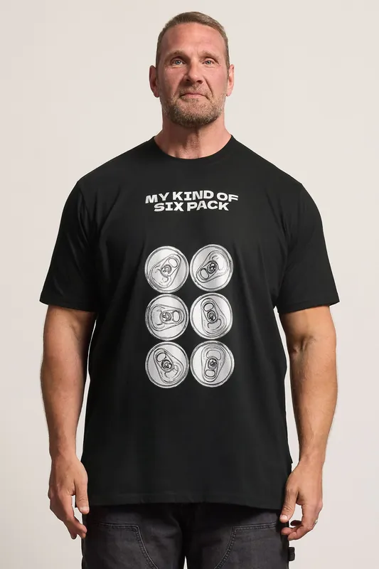 Extra Long 'Six Pack' Graphic T-Shirt