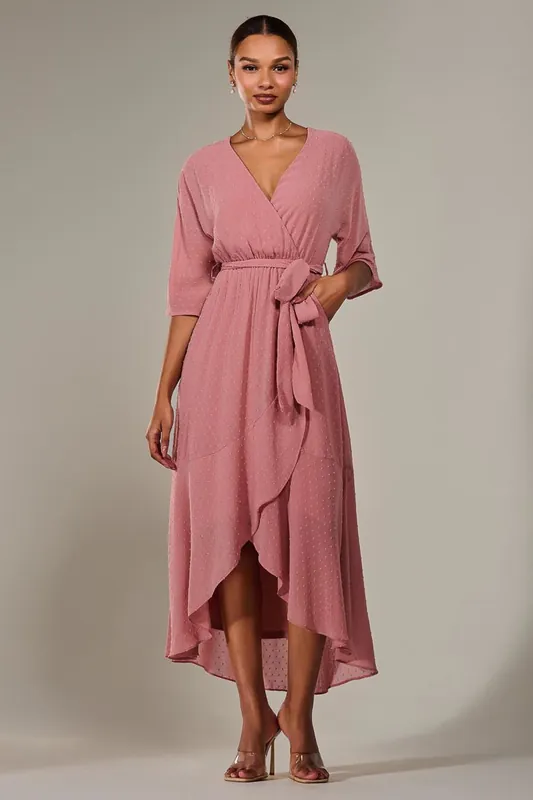 Wrap Tie Front Midi Dress - Jolie Moi