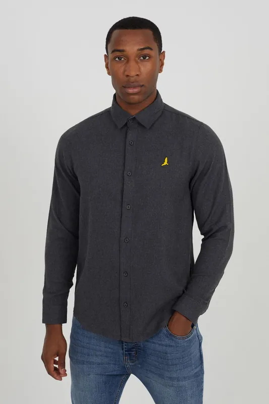 Cotton Brushed Flannel Long Sleeve Shirt - Brave Soul