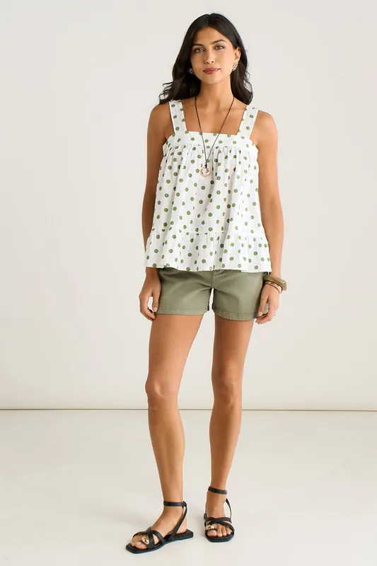 Green Spot Cami Smock Top - Gini London