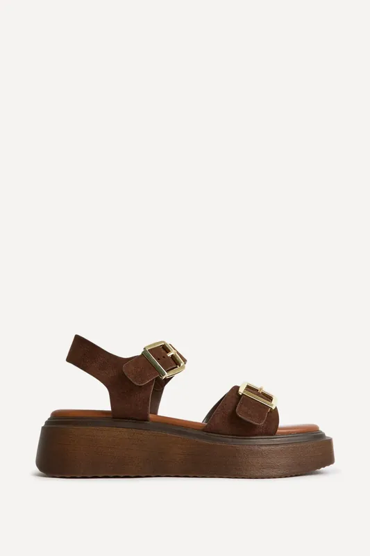 Preserve Brown Flatform Sandals - Linzi