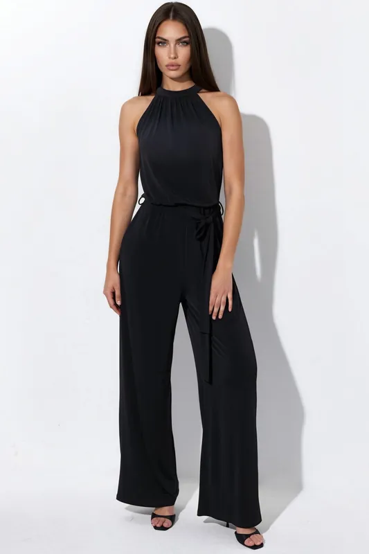 Wide Leg Halter Neck Jumpsuit - Hiccup