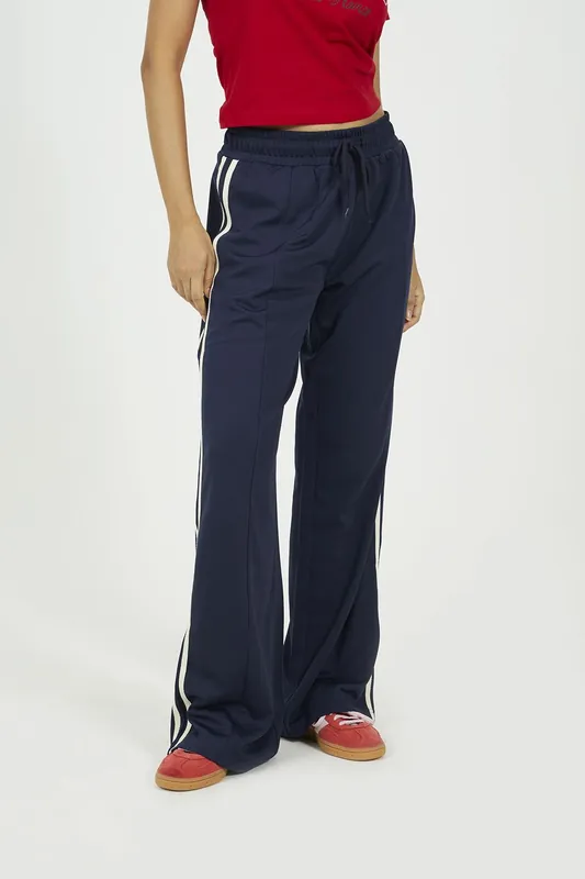 Side Stripe Wide Leg Joggers - Brave Soul