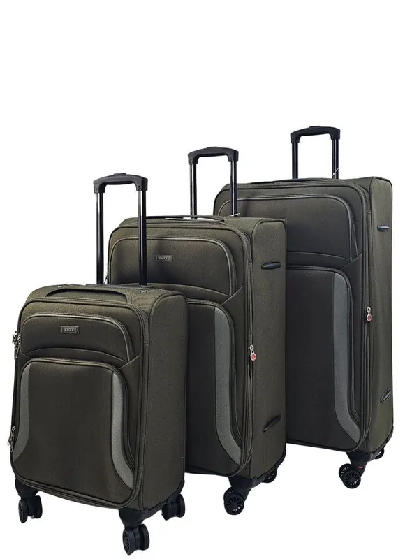 Soft 8 Wheel Luggage Light Travel Suitcases - Infinity Leather