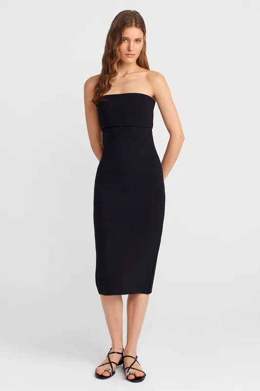 Strapless Bodycon Midi Dress - Dilvin