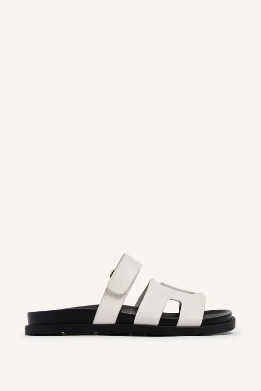 Emmy White Faux Leather Sandals - Linzi