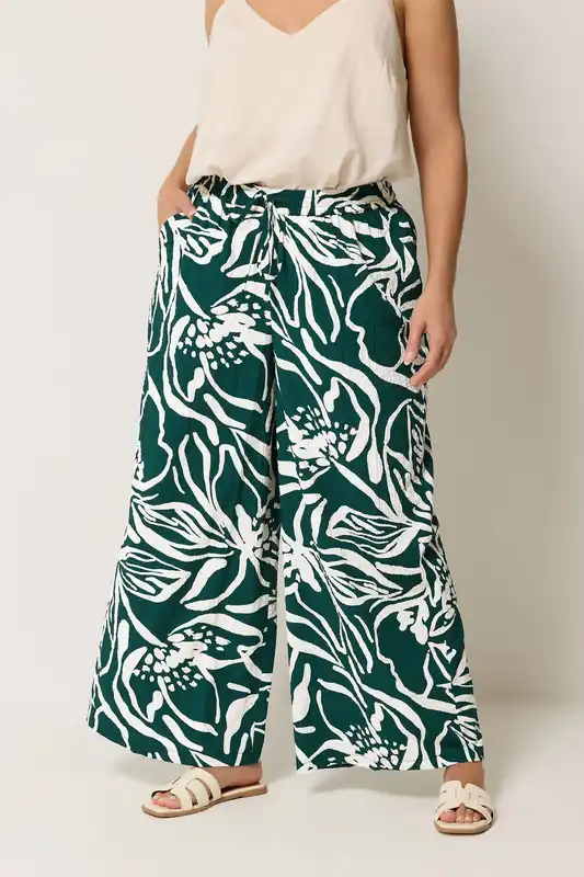 Floral Wide Leg Trousers - Yours