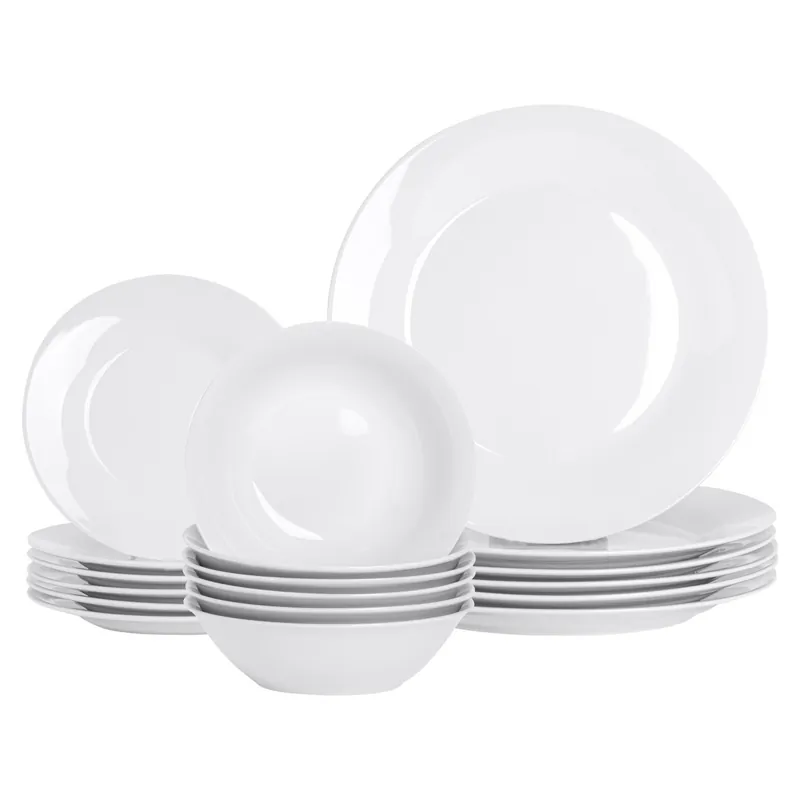 18pc White Dinner Set - 6-Person Dining Set