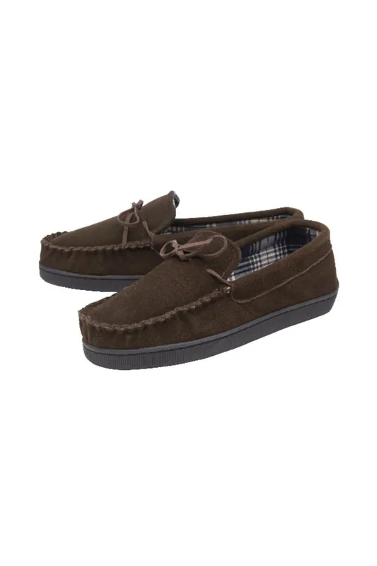 Real Suede Leather Fleece Lined Slippers - Dunlop